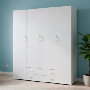 Armadio 4 ante 2 cassetti Seba 4 colore bianco