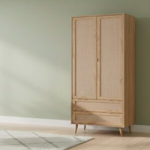 Armadio Bali 60A 2 ante e 2 cassetti effetto vimini