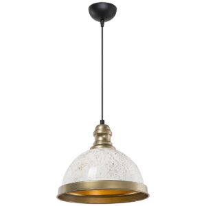 Lampada da soffitto Astek ASZ1636 con paralume in metallo bianco