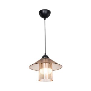Lampada da soffitto Inka ASZ1464 con paralume in plastica ambrata